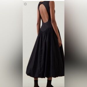 NWT Camila Coelho Black Open-Back Bubble Dress
